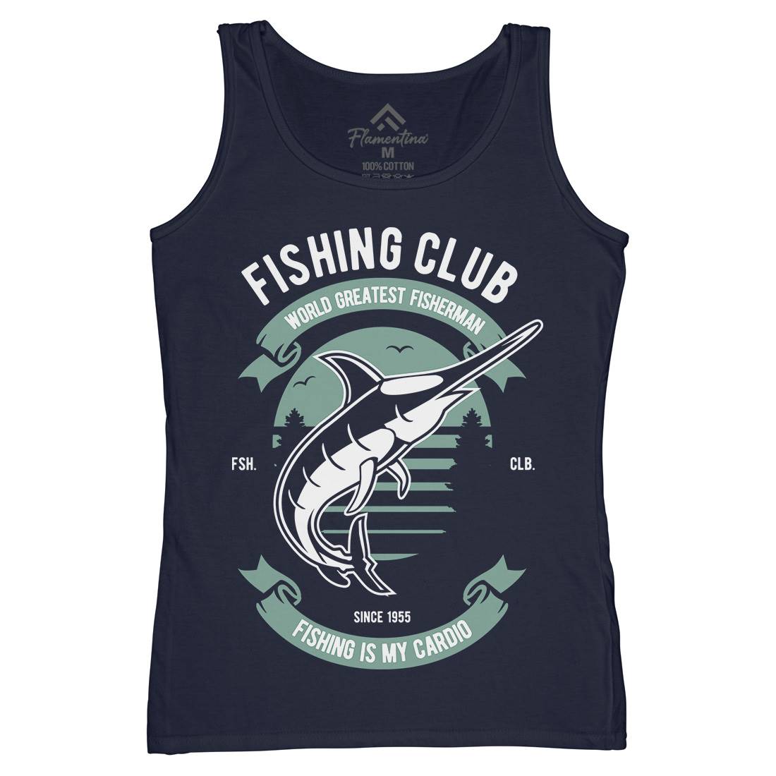 Club Womens Organic Tank Top Vest Fishing D530