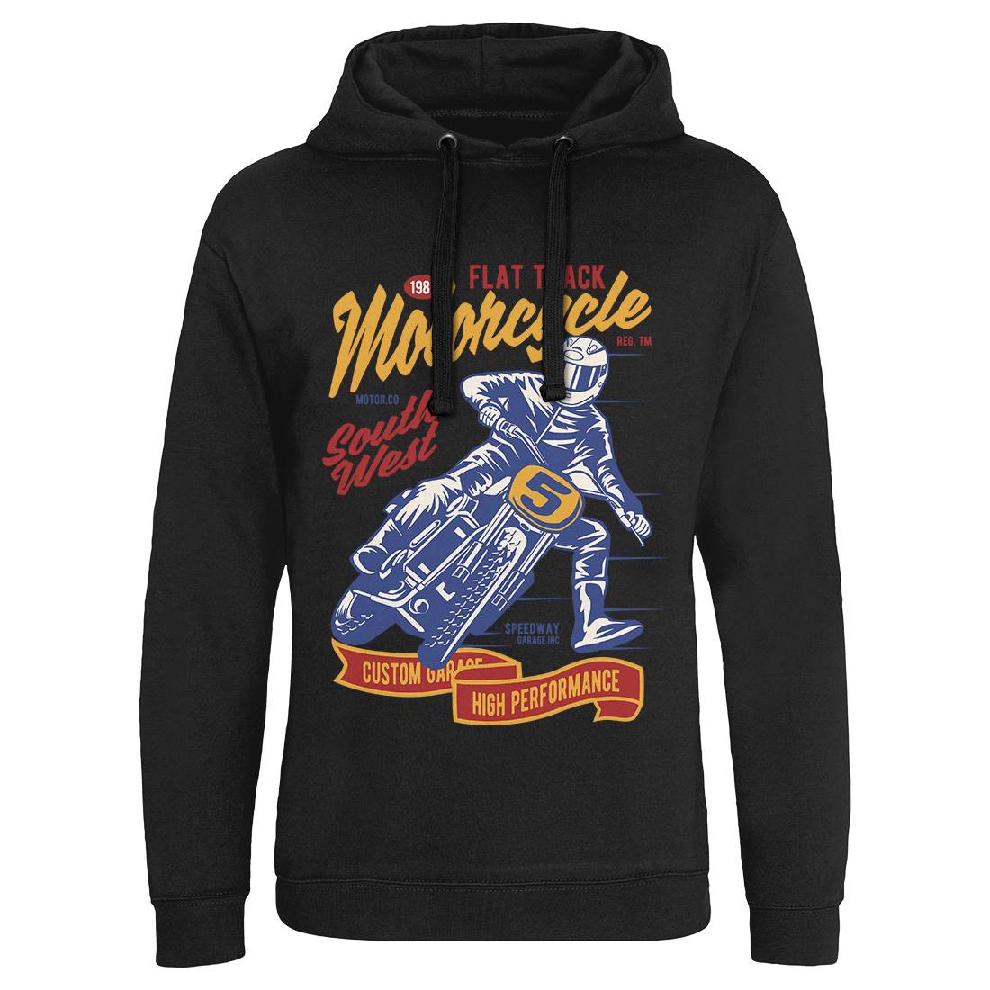 Flat Tracker Mens Hoodie Without Pocket Motorcycles D531