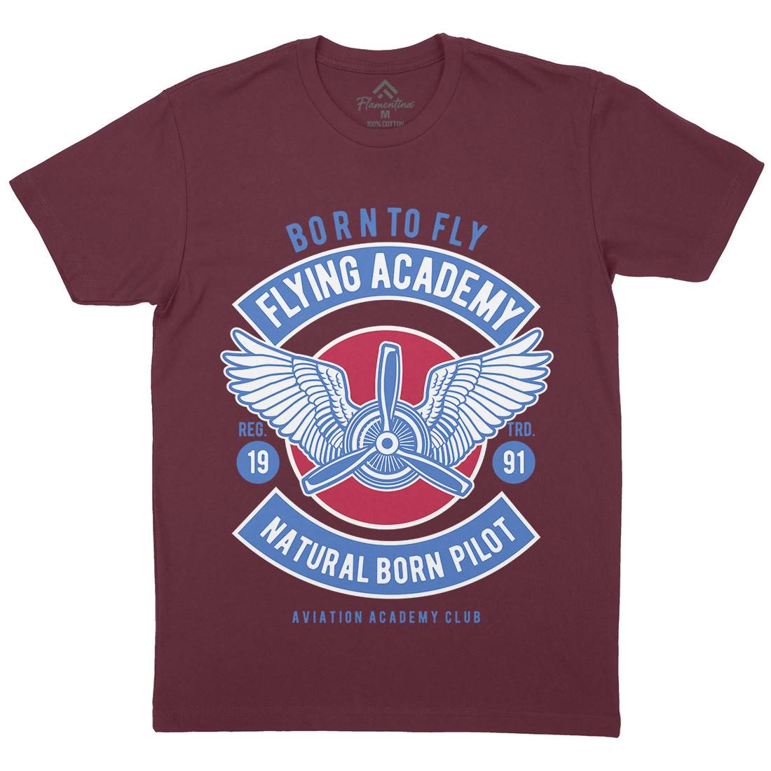Flying Academy Mens Organic Crew Neck T-Shirt Vehicles D532