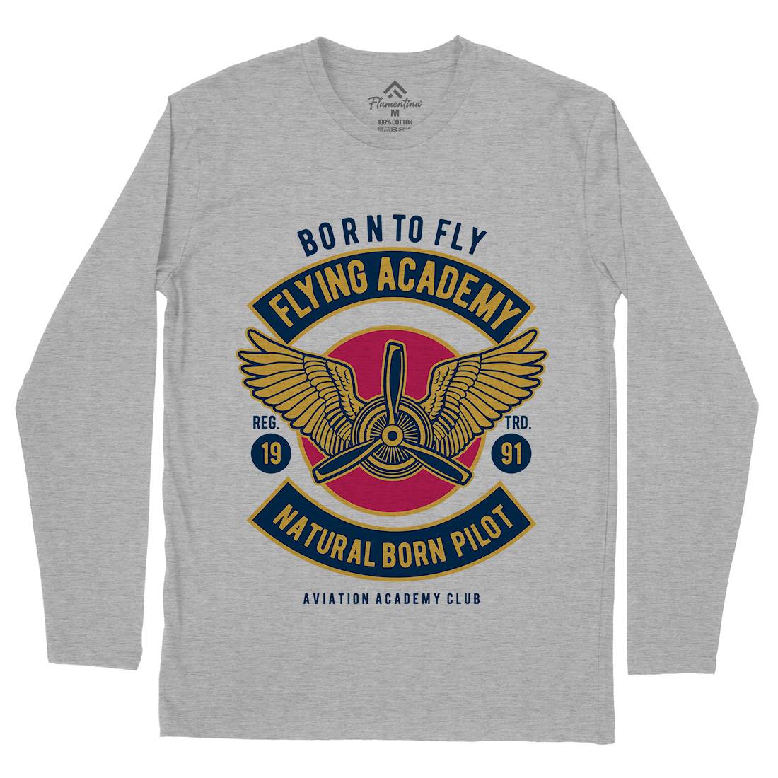 Flying Academy Mens Long Sleeve T-Shirt Vehicles D532