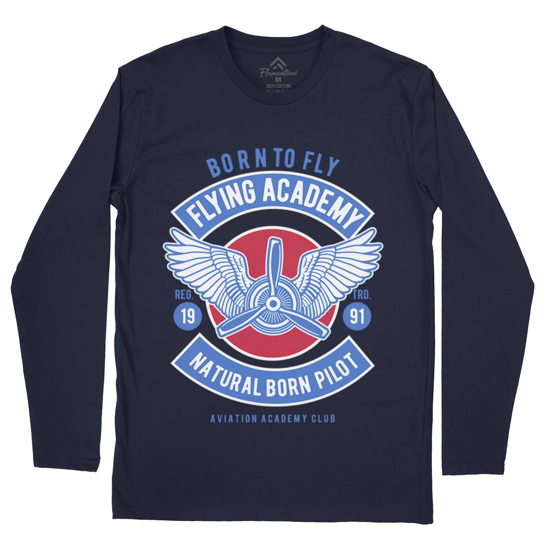 Flying Academy Mens Long Sleeve T-Shirt Vehicles D532