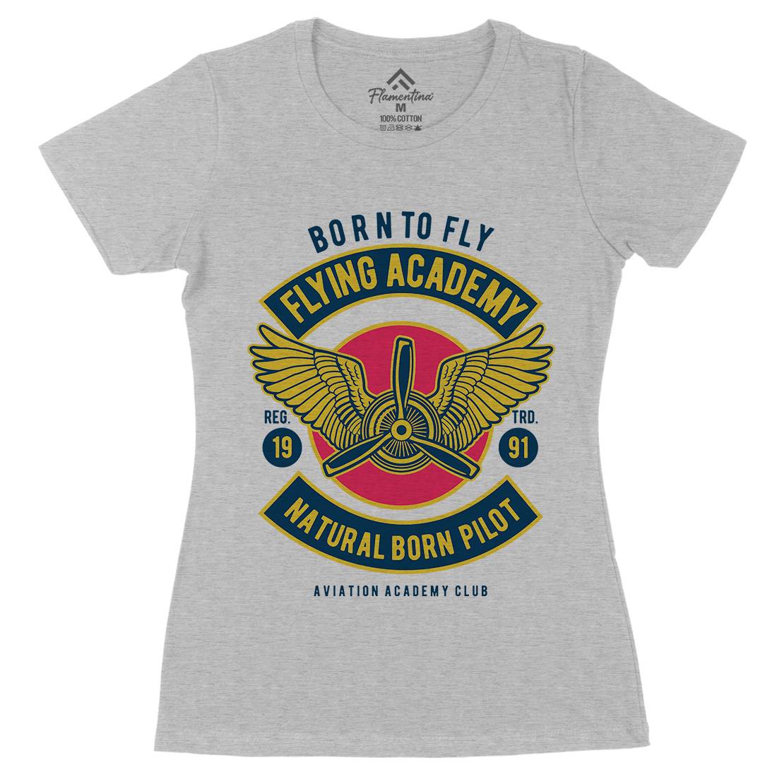 Flying Academy Womens Organic Crew Neck T-Shirt Vehicles D532