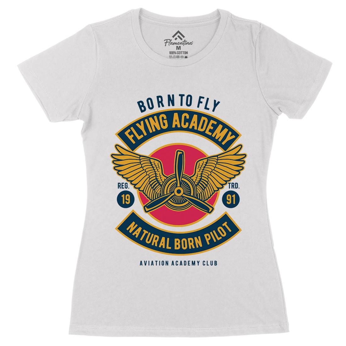 Flying Academy Womens Organic Crew Neck T-Shirt Vehicles D532