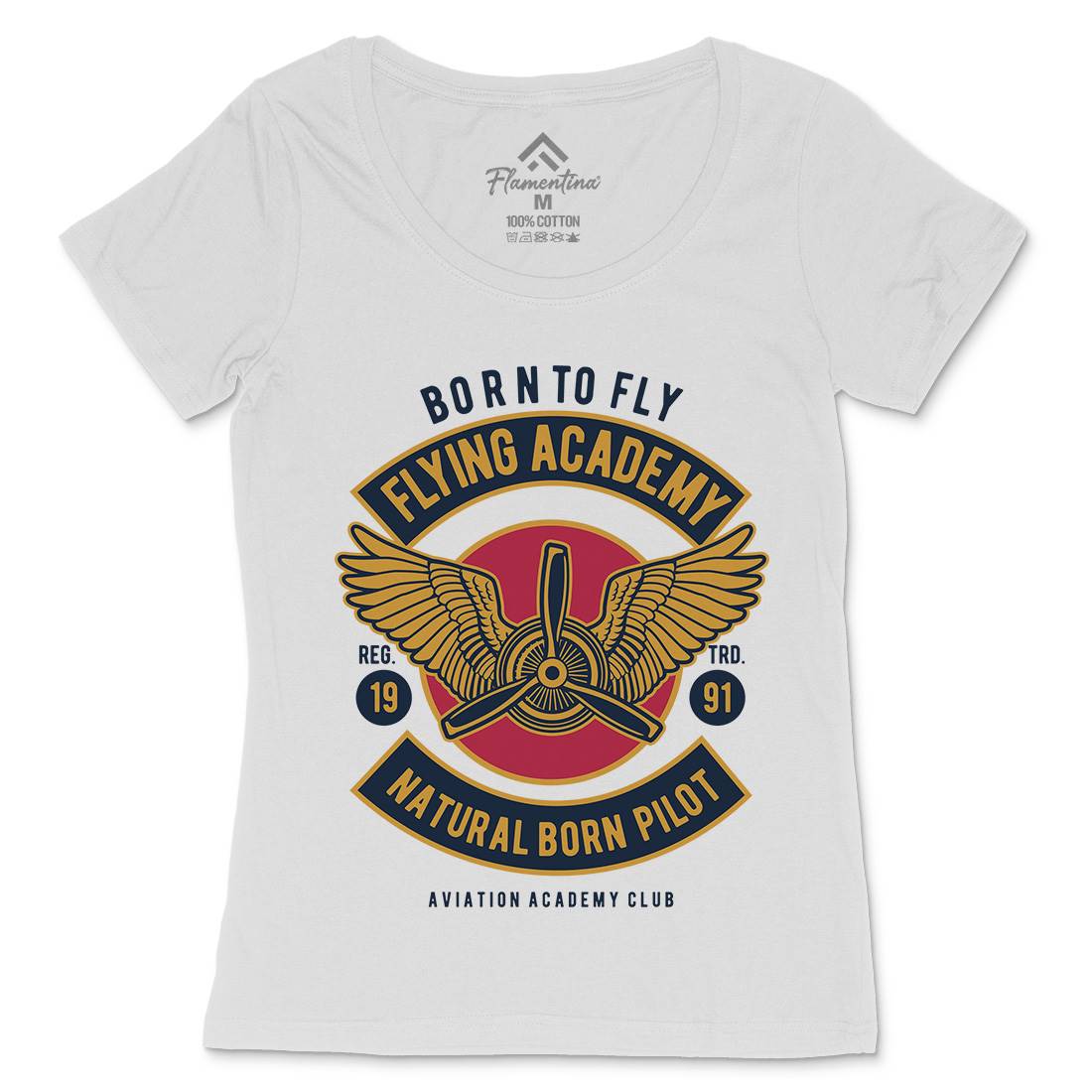 Flying Academy Womens Scoop Neck T-Shirt Vehicles D532