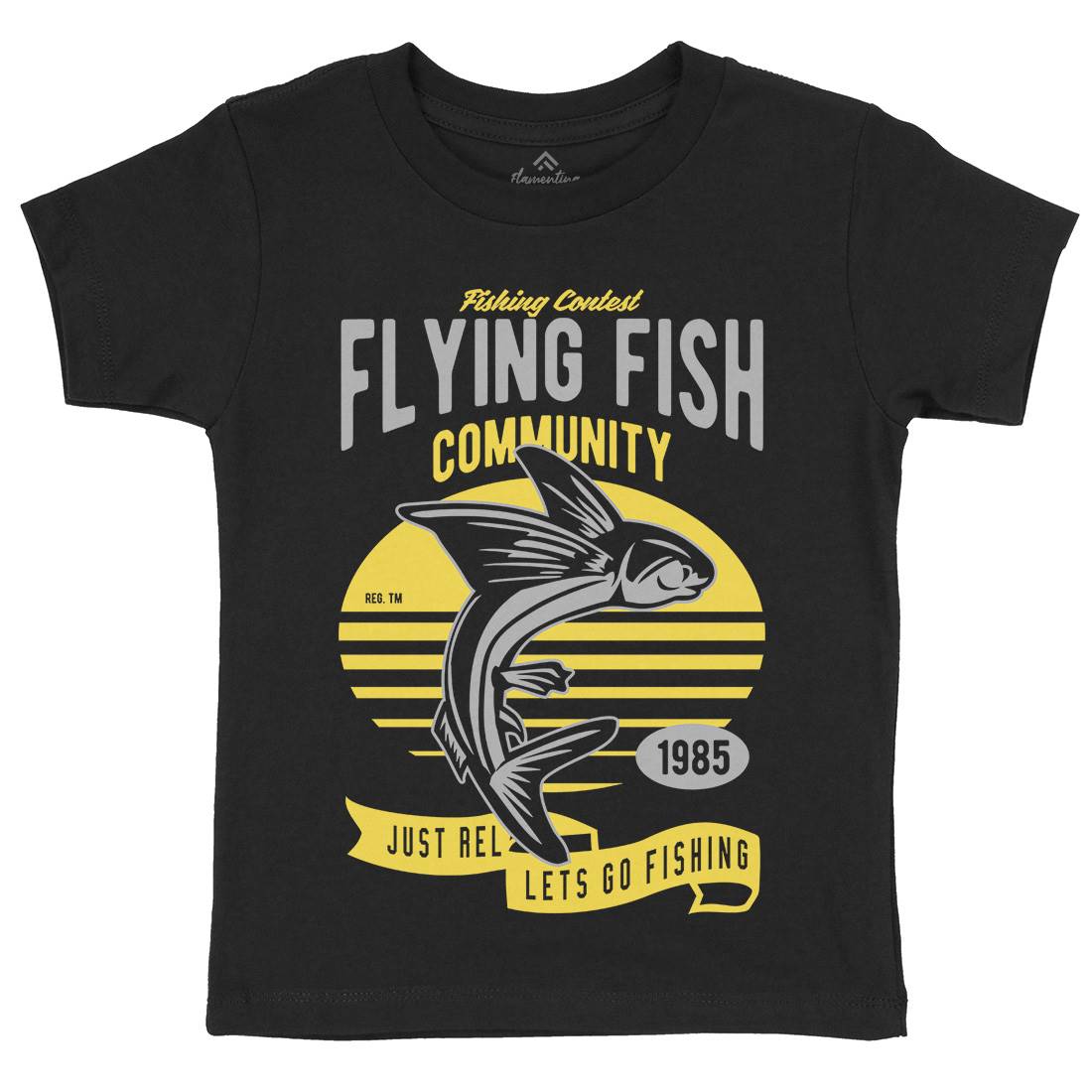 Flying Fish Kids Organic Crew Neck T-Shirt Fishing D533