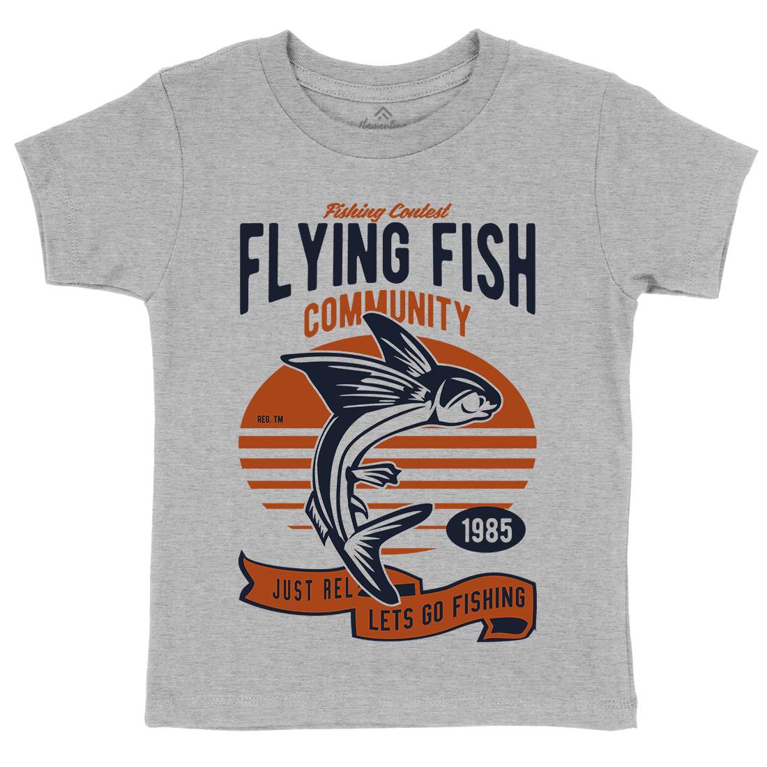 Flying Fish Kids Organic Crew Neck T-Shirt Fishing D533