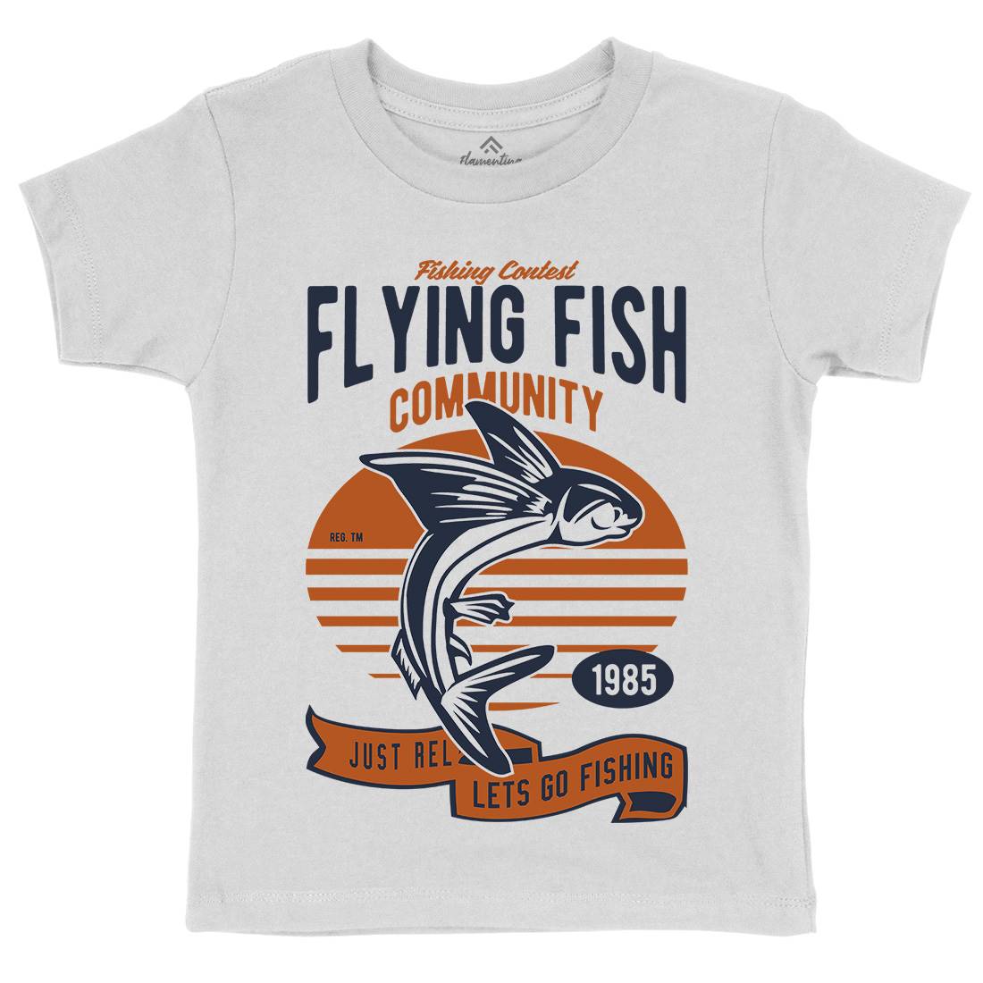 Flying Fish Kids Crew Neck T-Shirt Fishing D533