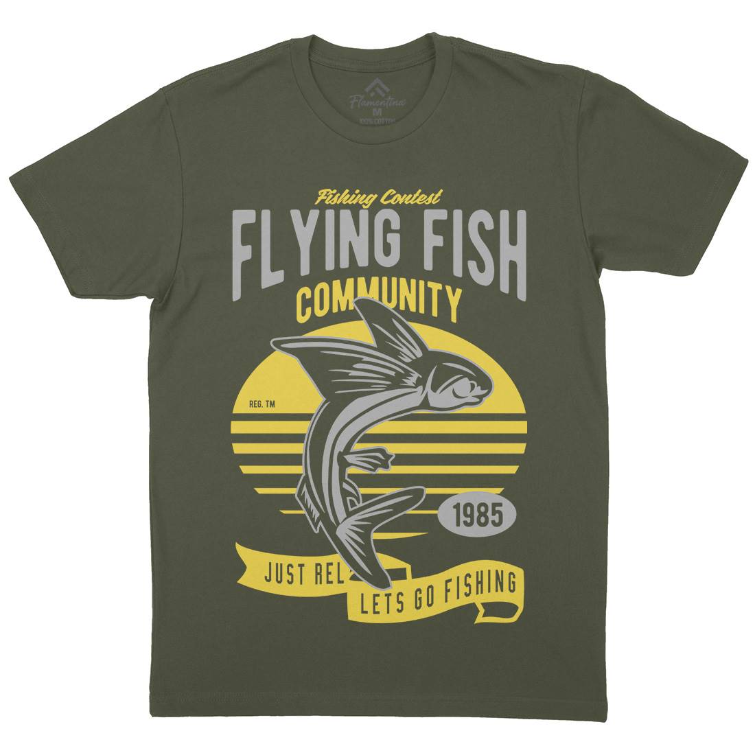 Flying Fish Mens Crew Neck T-Shirt Fishing D533