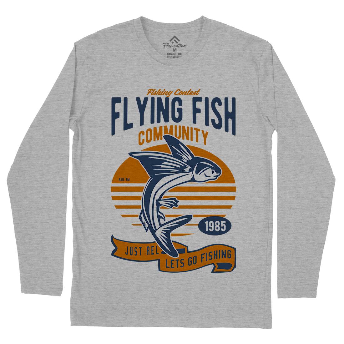 Flying Fish Mens Long Sleeve T-Shirt Fishing D533