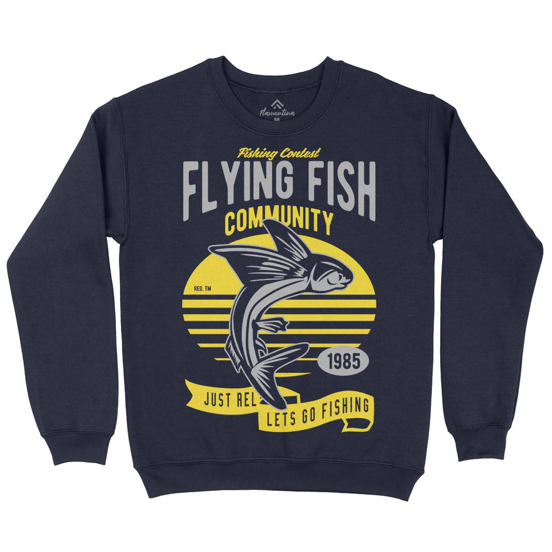 Flying Fish Mens Crew Neck Sweatshirt Fishing D533