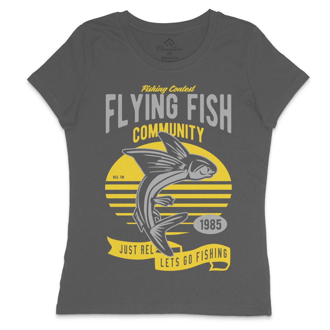 Flying Fish Womens Crew Neck T-Shirt Fishing D533