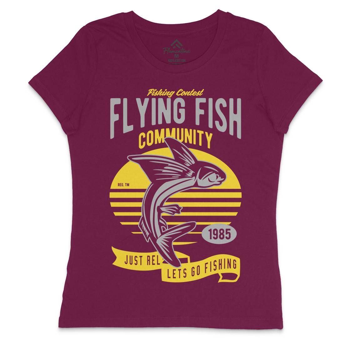 Flying Fish Womens Crew Neck T-Shirt Fishing D533