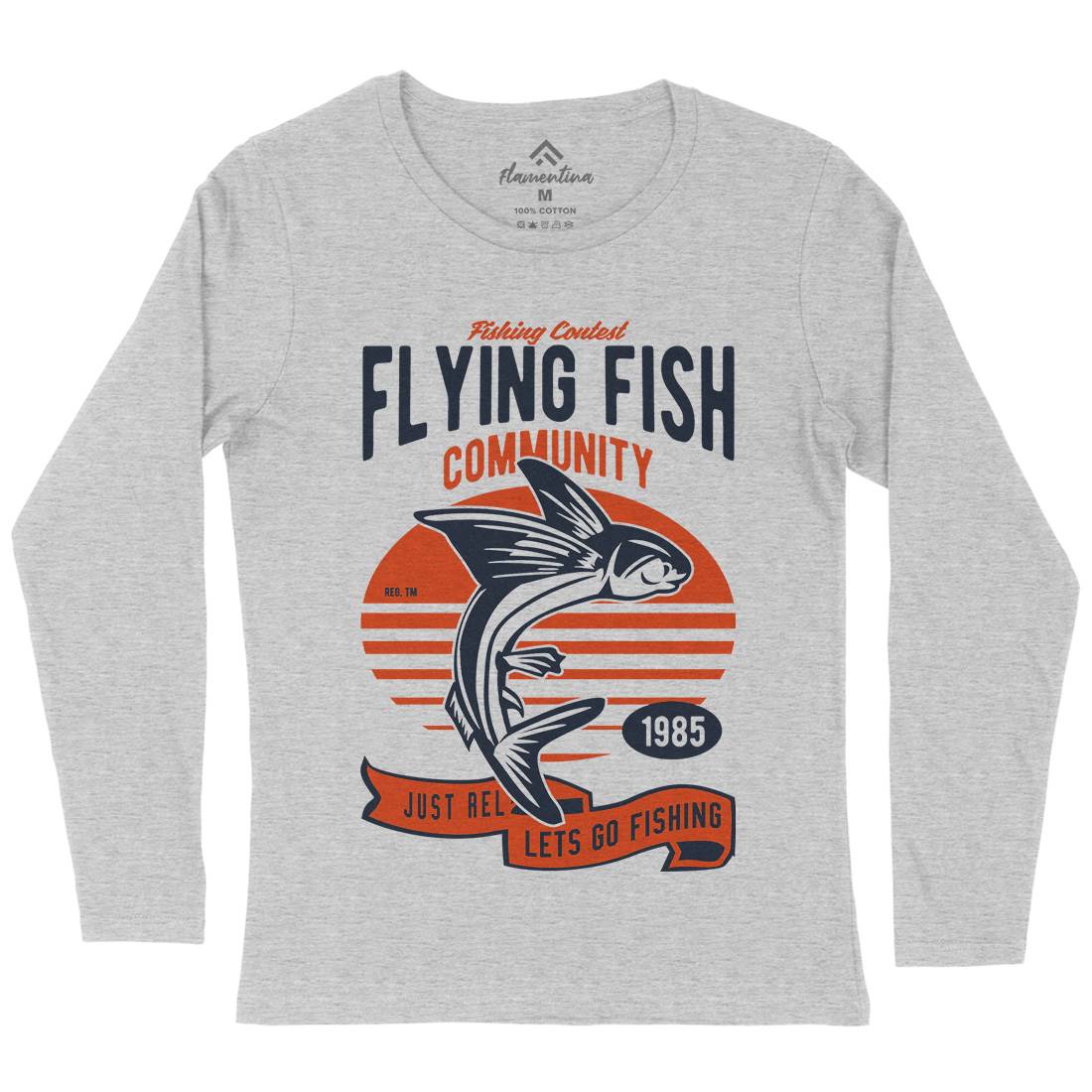 Flying Fish Womens Long Sleeve T-Shirt Fishing D533