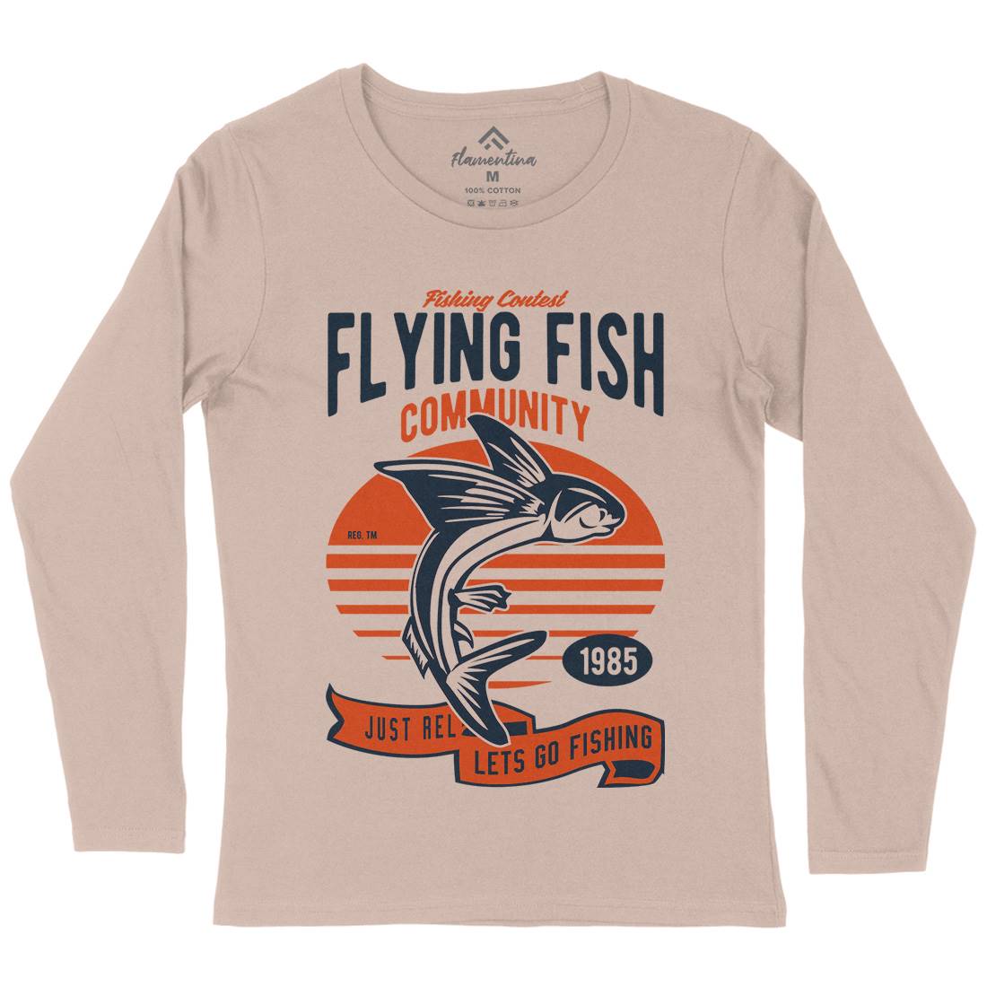 Flying Fish Womens Long Sleeve T-Shirt Fishing D533