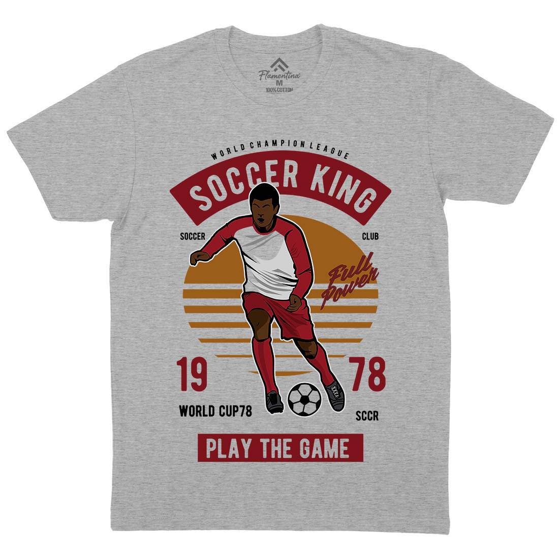 Football Mens Organic Crew Neck T-Shirt Sport D534