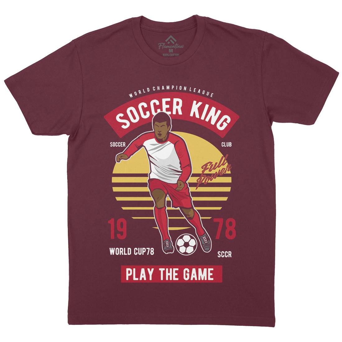 Football Mens Organic Crew Neck T-Shirt Sport D534