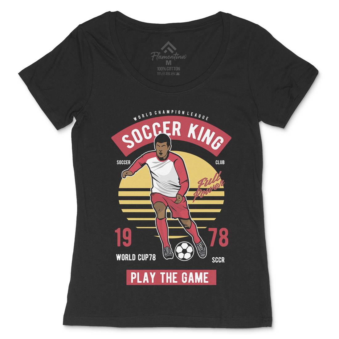 Football Womens Scoop Neck T-Shirt Sport D534