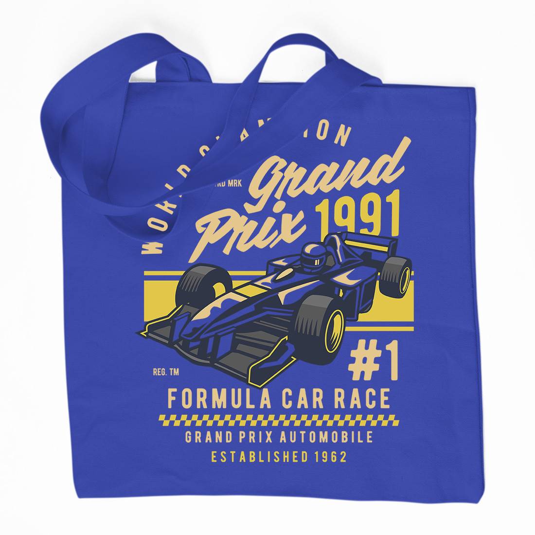 Formula Car Race Organic Premium Cotton Tote Bag Cars D535