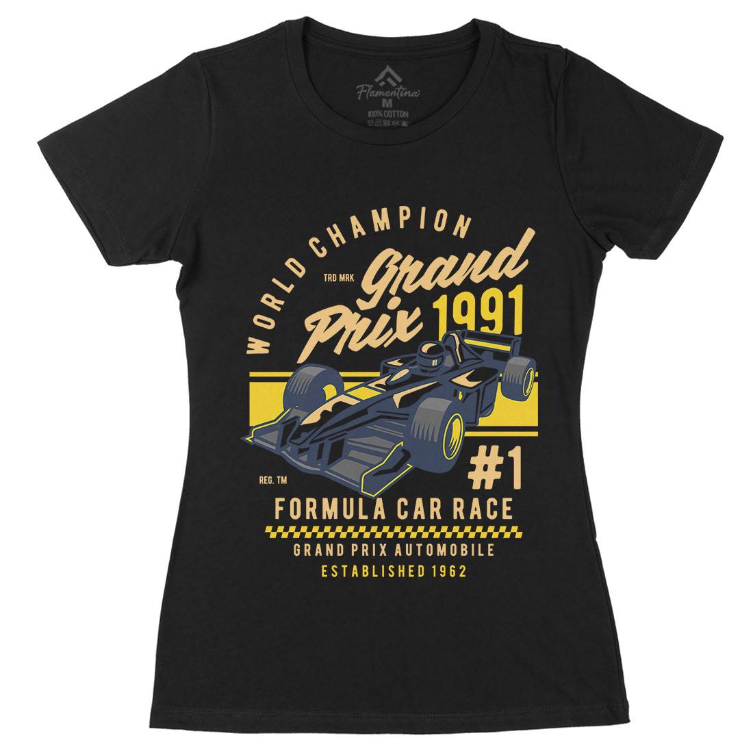 Formula Car Race Womens Organic Crew Neck T-Shirt Cars D535