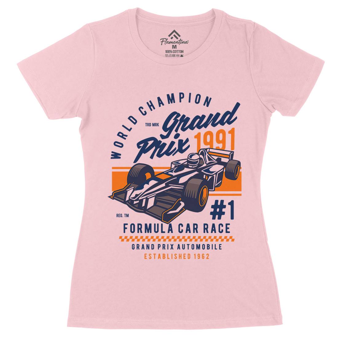 Formula Car Race Womens Organic Crew Neck T-Shirt Cars D535