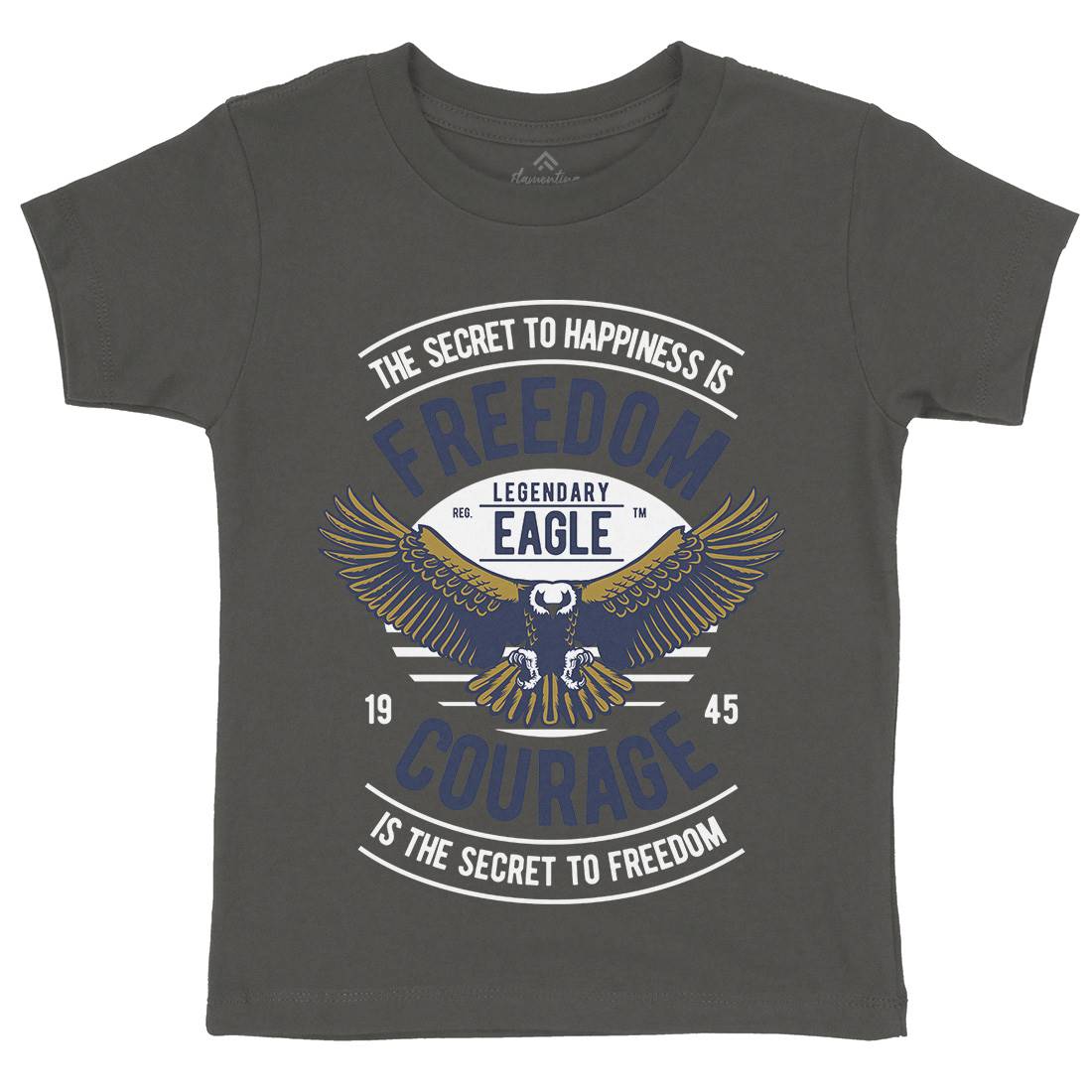 Freedom Eagle Kids Organic Crew Neck T-Shirt American D536