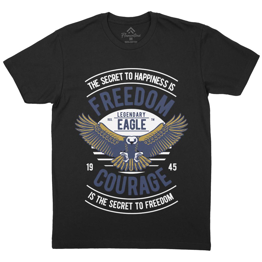 Freedom Eagle Mens Organic Crew Neck T-Shirt American D536