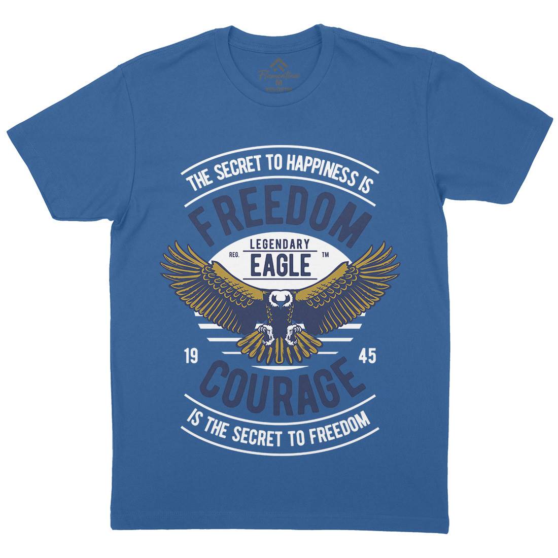 Freedom Eagle Mens Organic Crew Neck T-Shirt American D536
