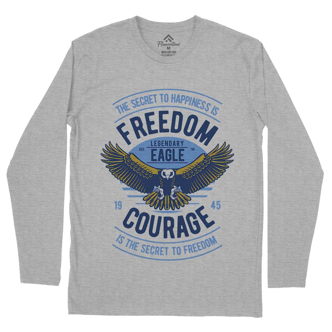 Freedom Eagle Mens Long Sleeve T-Shirt American D536