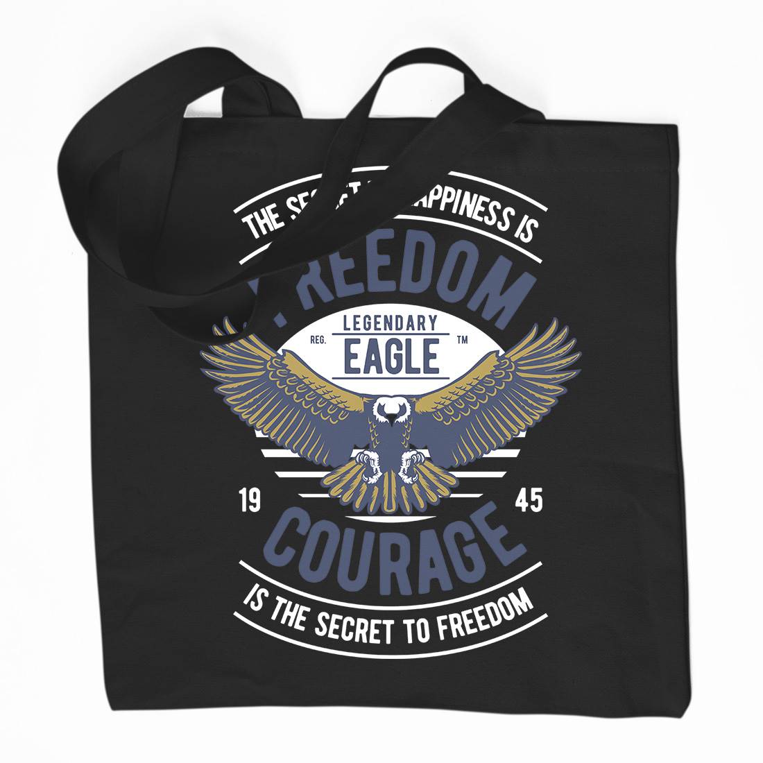 Freedom Eagle Organic Premium Cotton Tote Bag American D536