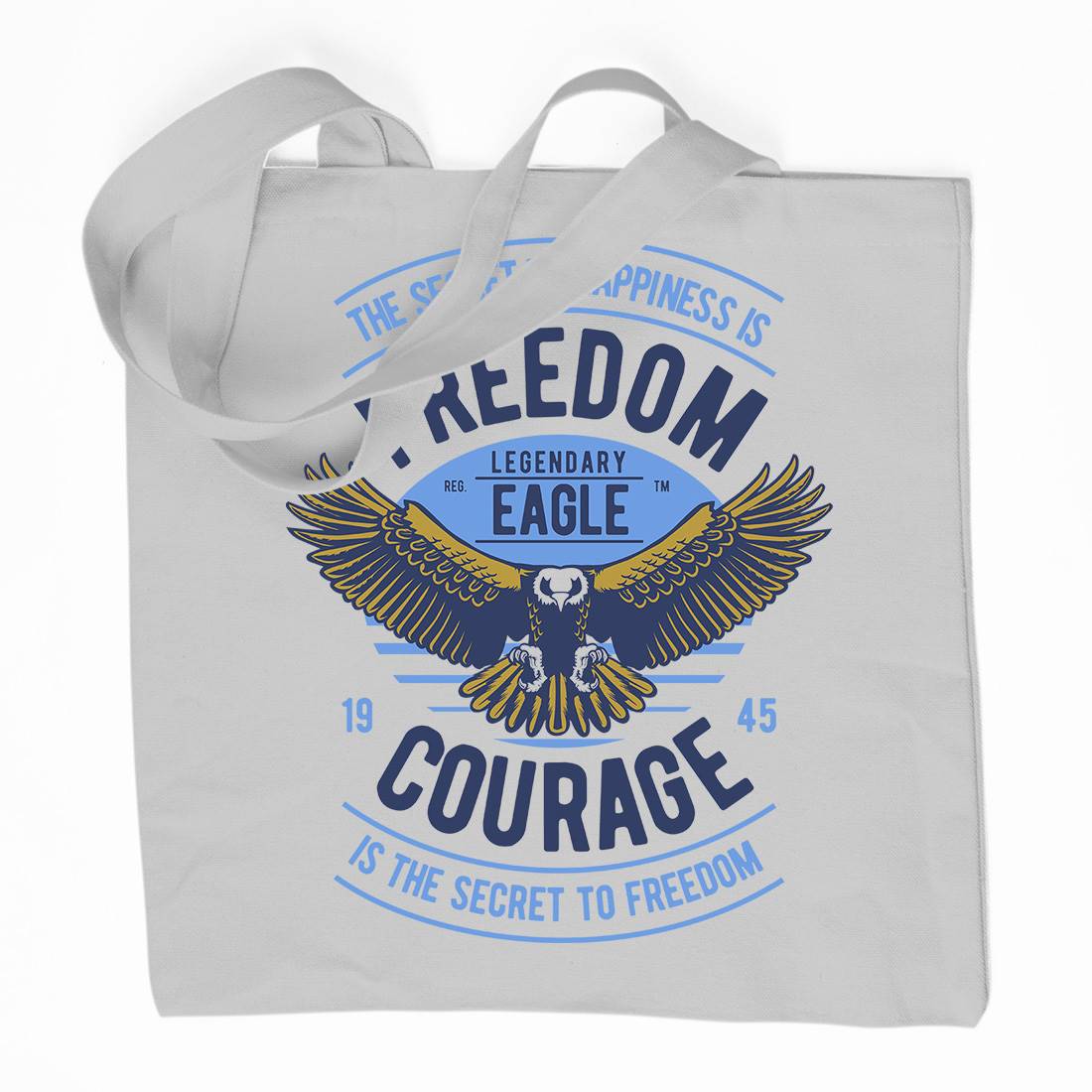 Freedom Eagle Organic Premium Cotton Tote Bag American D536
