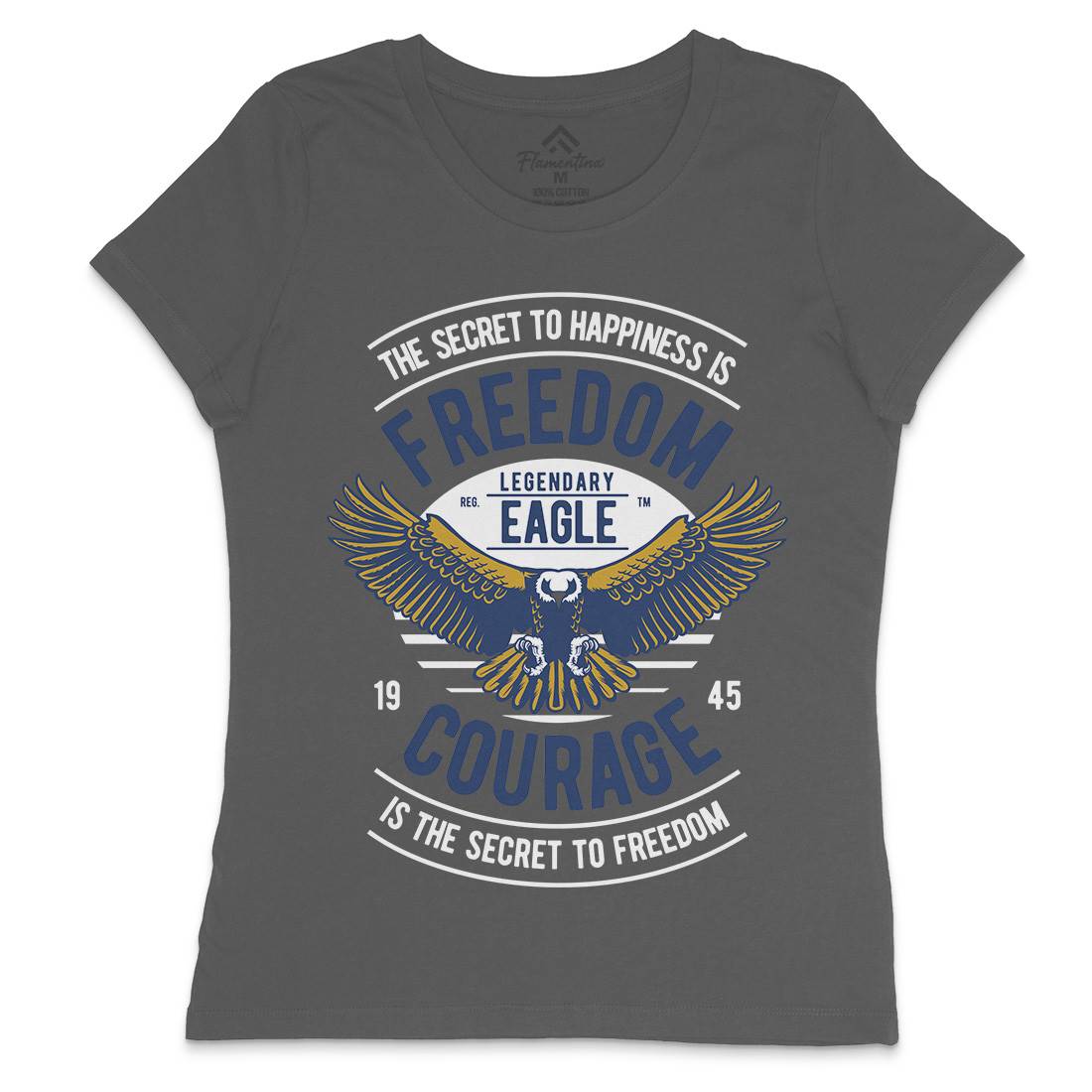 Freedom Eagle Womens Crew Neck T-Shirt American D536