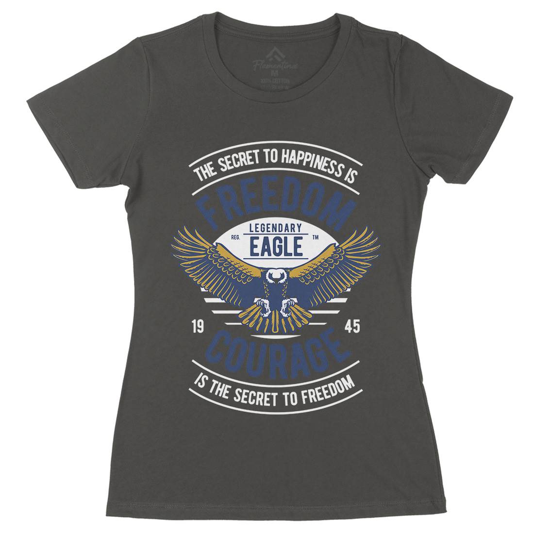 Freedom Eagle Womens Organic Crew Neck T-Shirt American D536