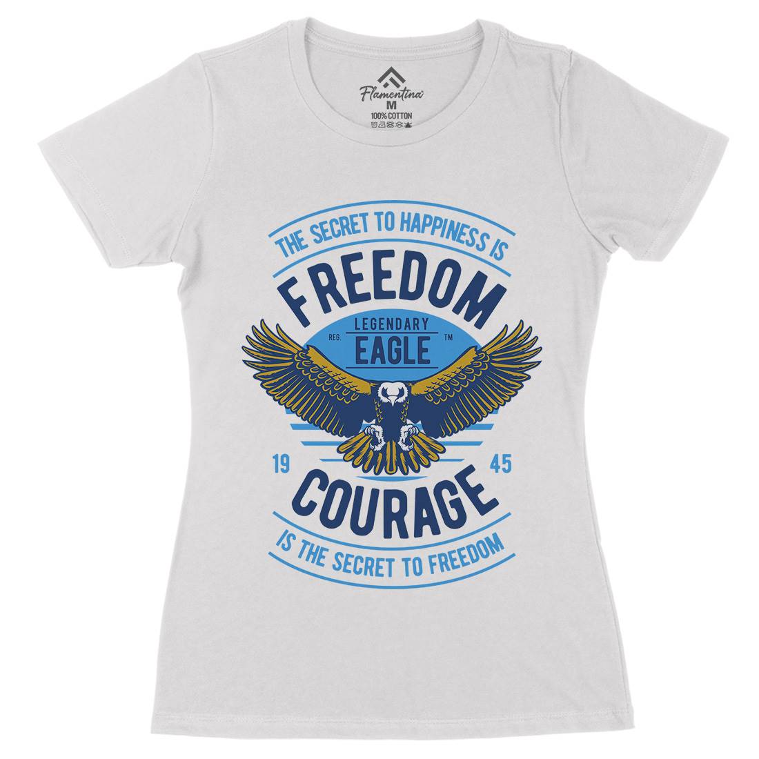 Freedom Eagle Womens Organic Crew Neck T-Shirt American D536