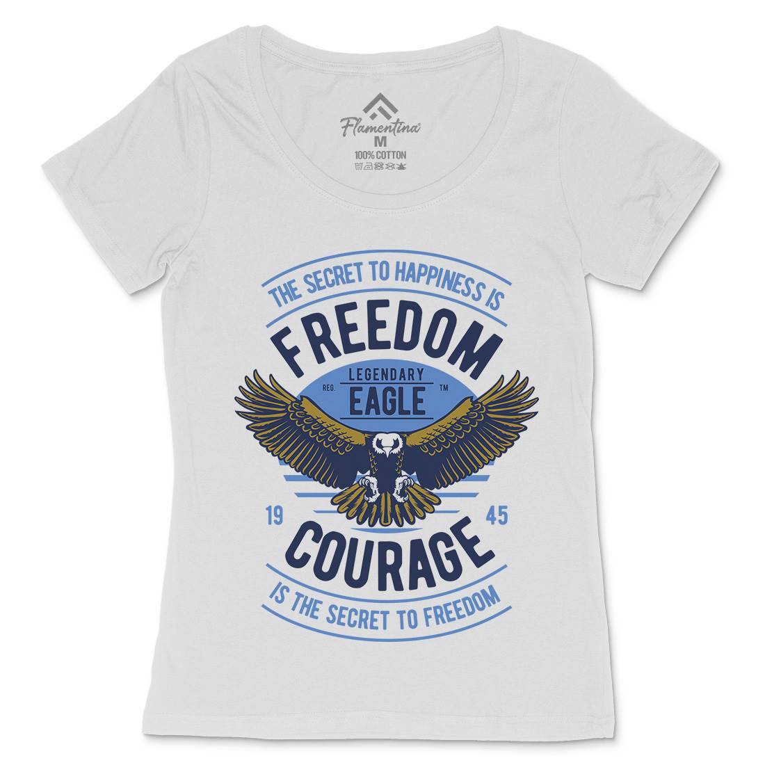 Freedom Eagle Womens Scoop Neck T-Shirt American D536