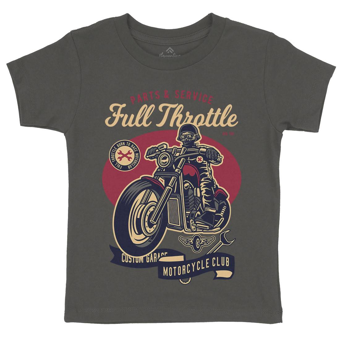 Full Throttle Kids Organic Crew Neck T-Shirt Motorcycles D537