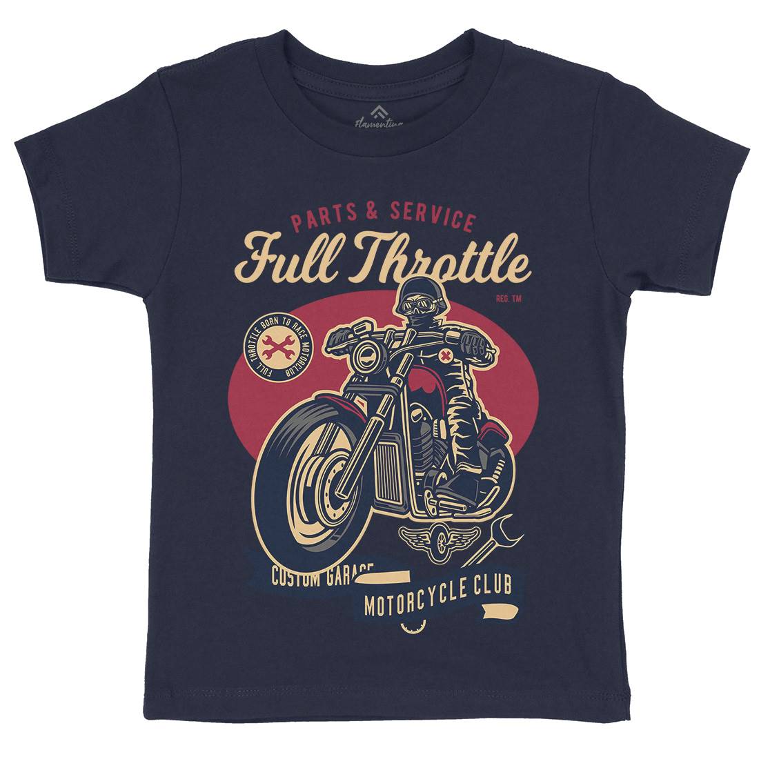 Full Throttle Kids Organic Crew Neck T-Shirt Motorcycles D537