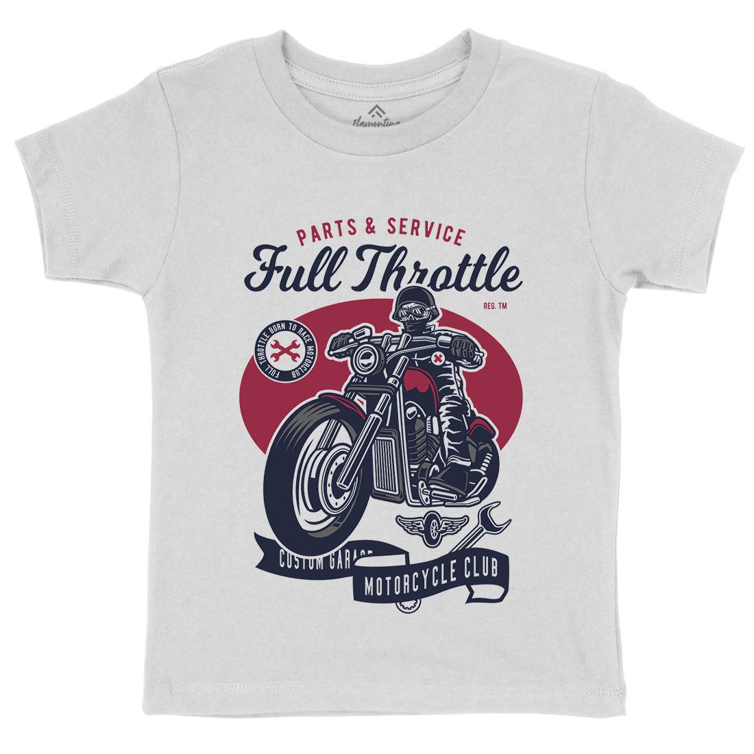 Full Throttle Kids Crew Neck T-Shirt Motorcycles D537