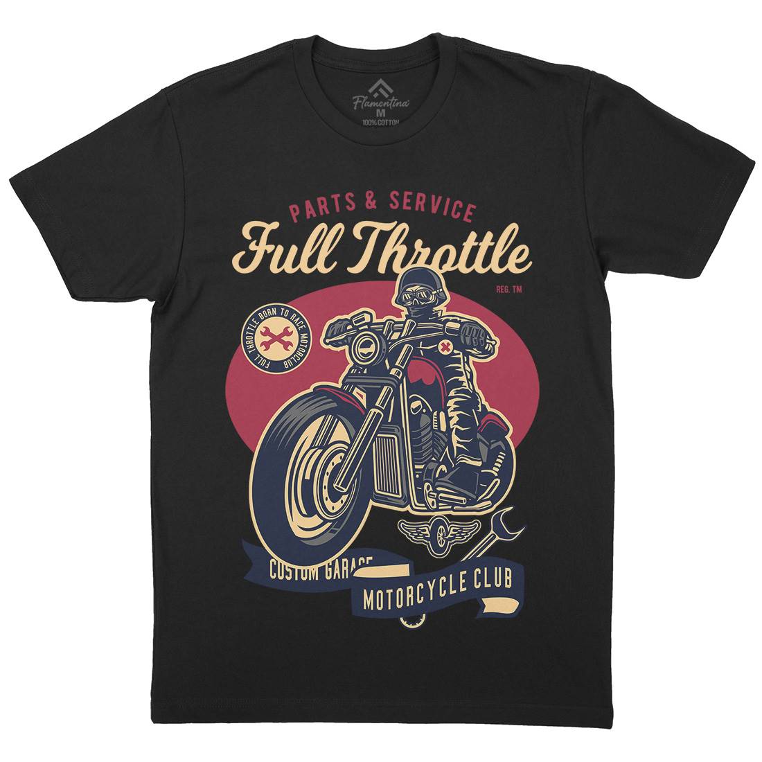 Full Throttle Mens Crew Neck T-Shirt Motorcycles D537