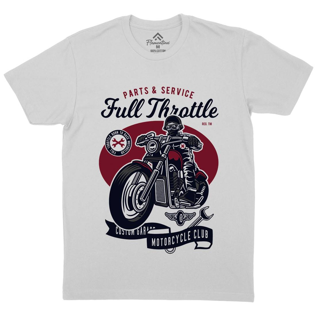 Full Throttle Mens Crew Neck T-Shirt Motorcycles D537