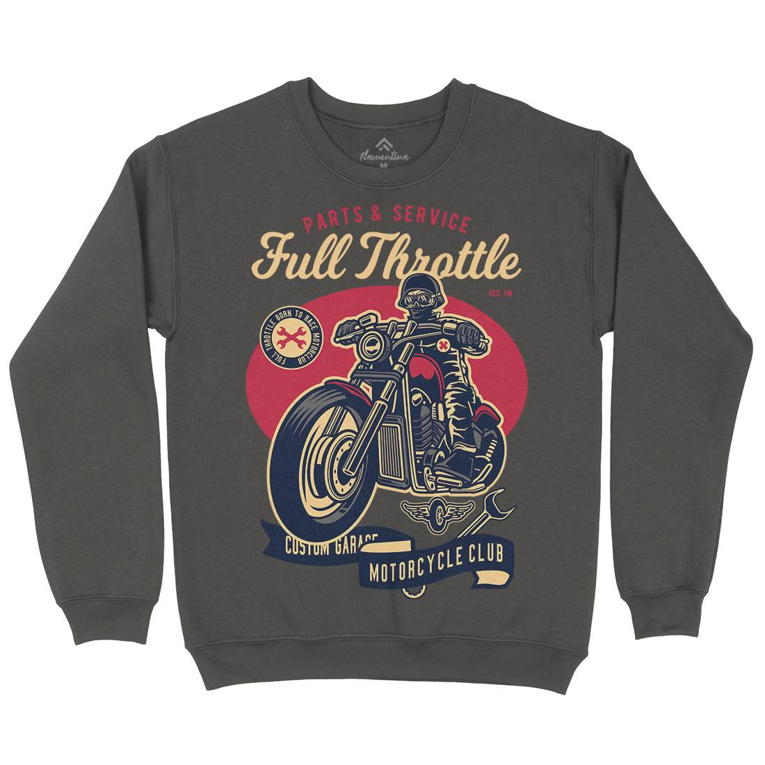 Full Throttle Kids Crew Neck Sweatshirt Motorcycles D537