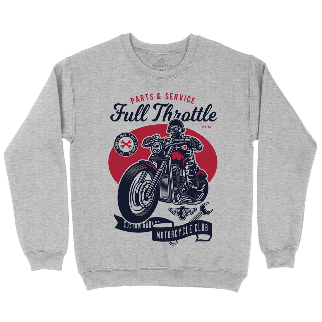 Full Throttle Kids Crew Neck Sweatshirt Motorcycles D537