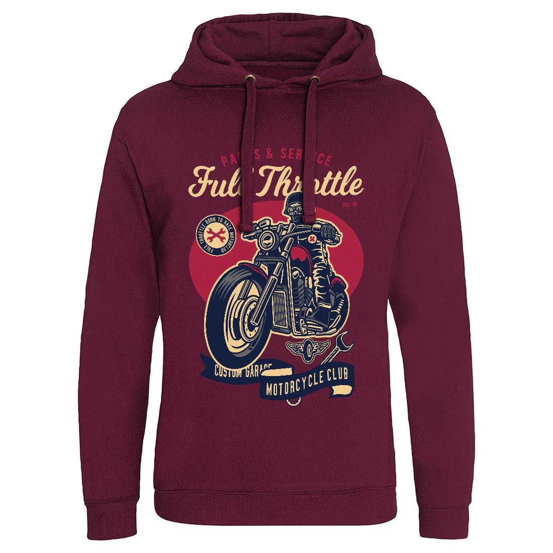 Full Throttle Mens Hoodie Without Pocket Motorcycles D537