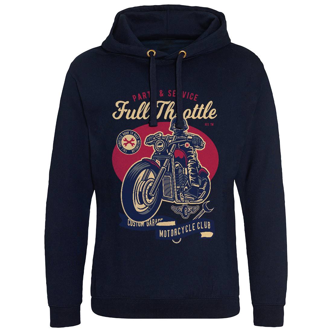 Full Throttle Mens Hoodie Without Pocket Motorcycles D537