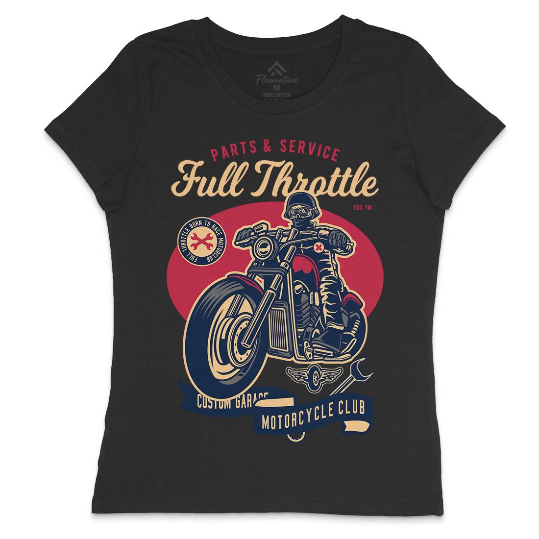 Full Throttle Womens Crew Neck T-Shirt Motorcycles D537