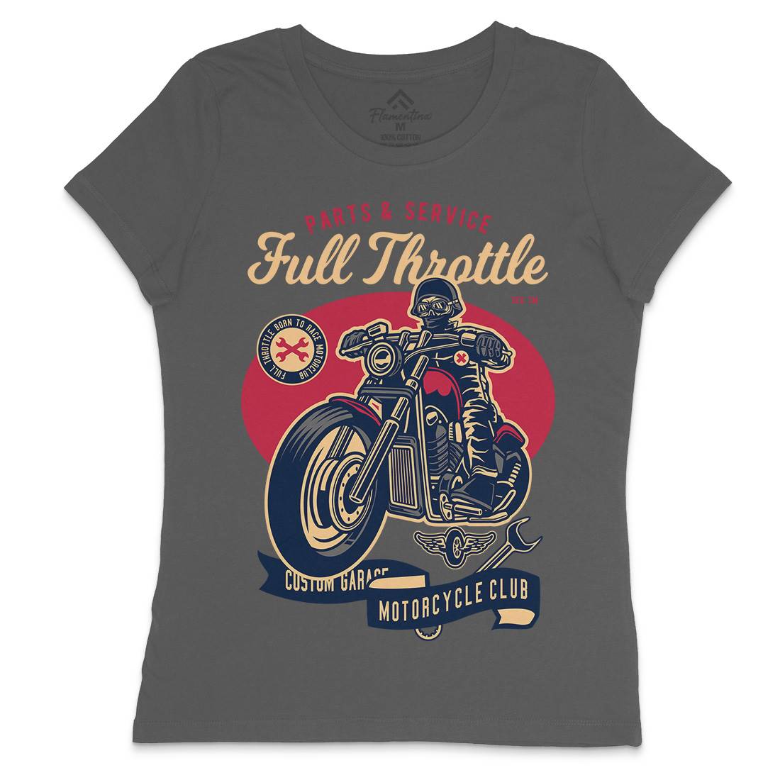 Full Throttle Womens Crew Neck T-Shirt Motorcycles D537