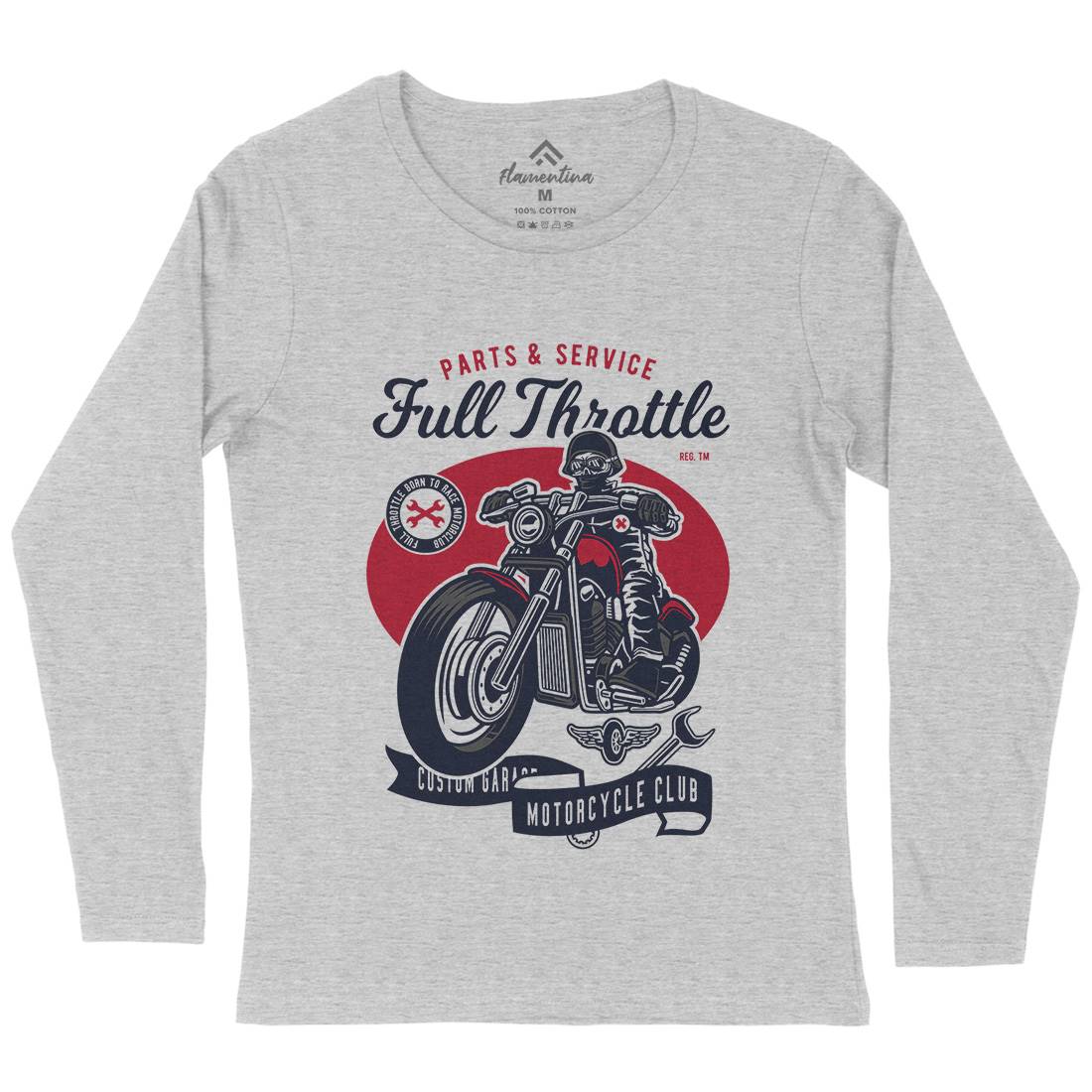 Full Throttle Womens Long Sleeve T-Shirt Motorcycles D537