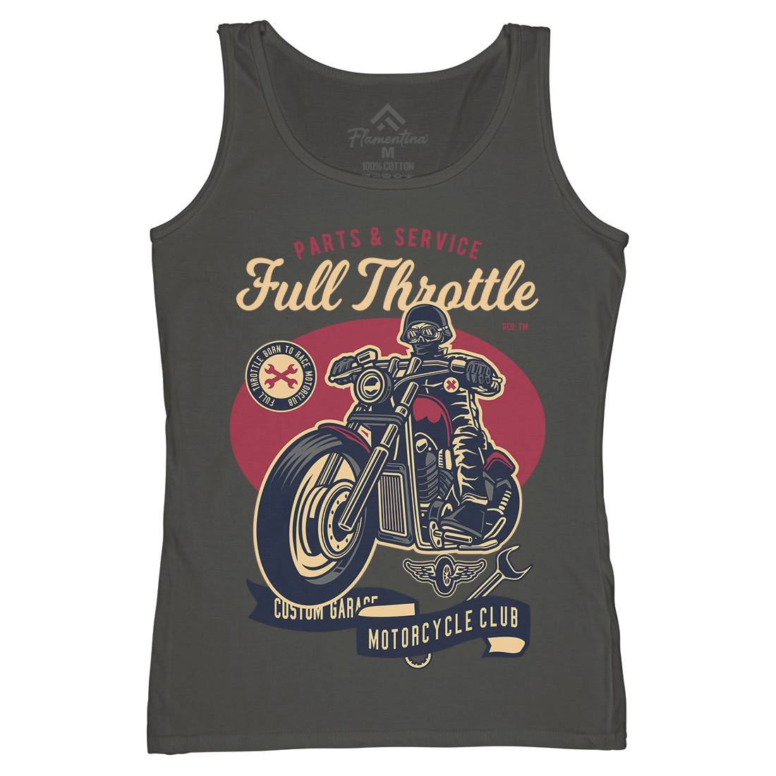 Full Throttle Womens Organic Tank Top Vest Motorcycles D537