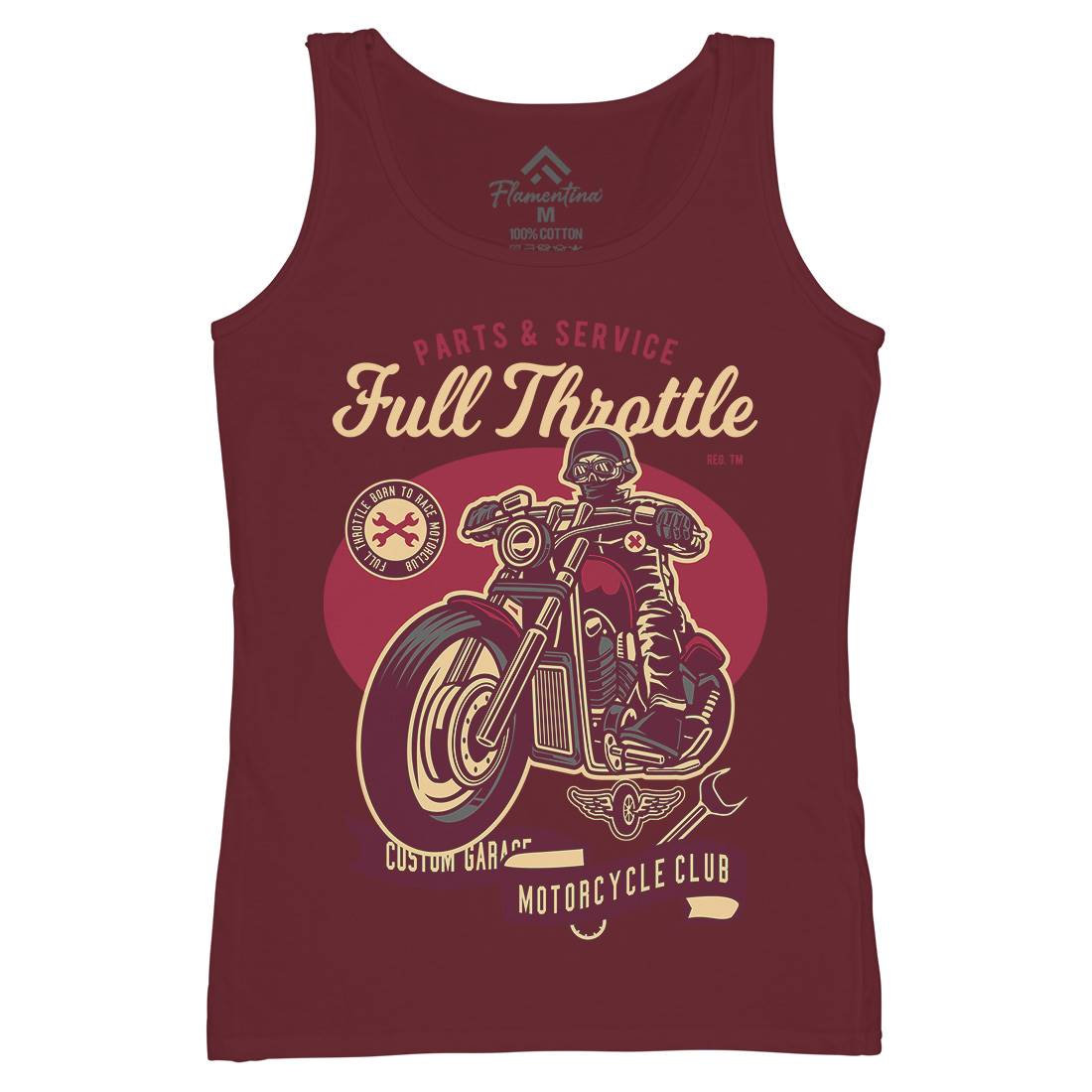 Full Throttle Womens Organic Tank Top Vest Motorcycles D537