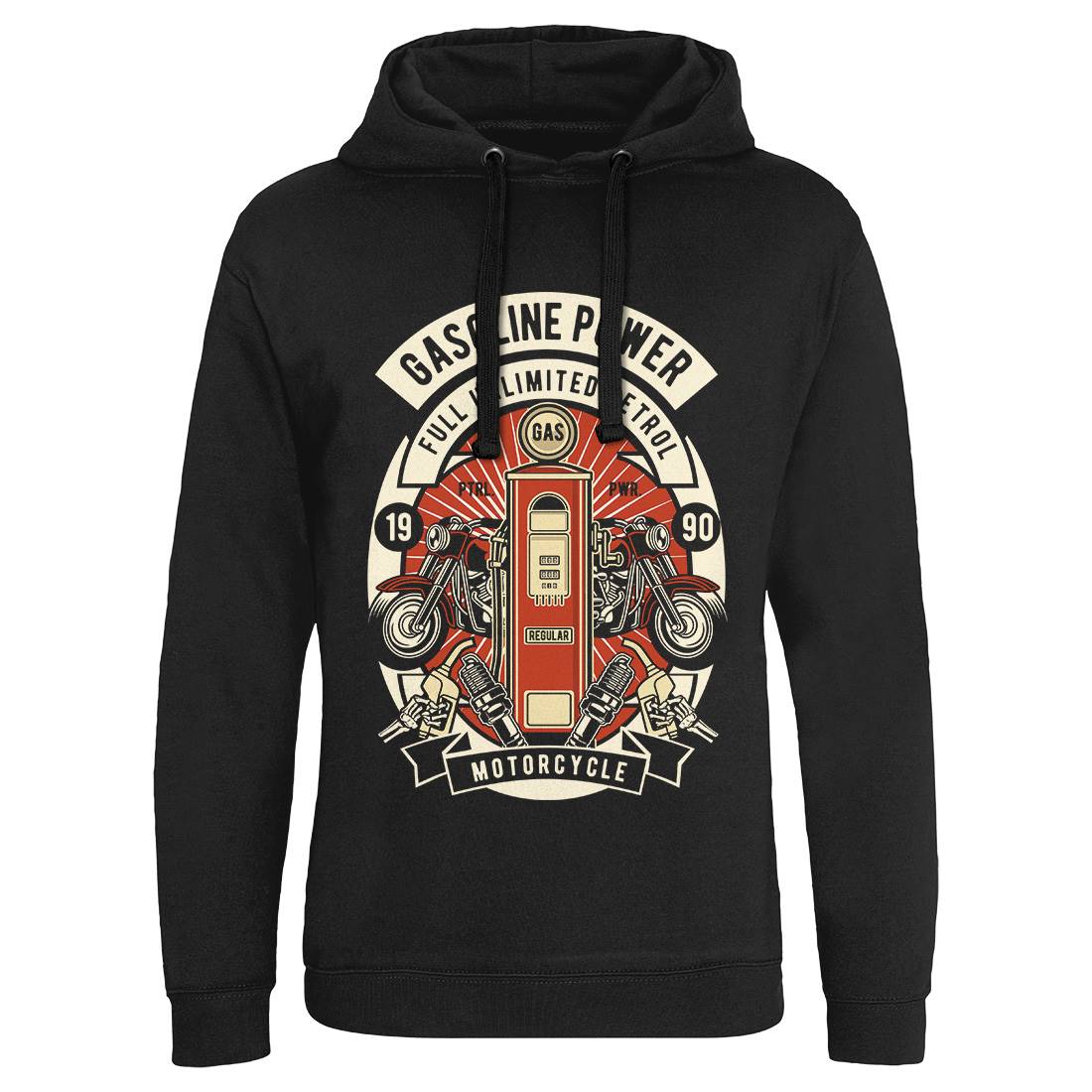 Gasoline Power Mens Hoodie Without Pocket Motorcycles D538
