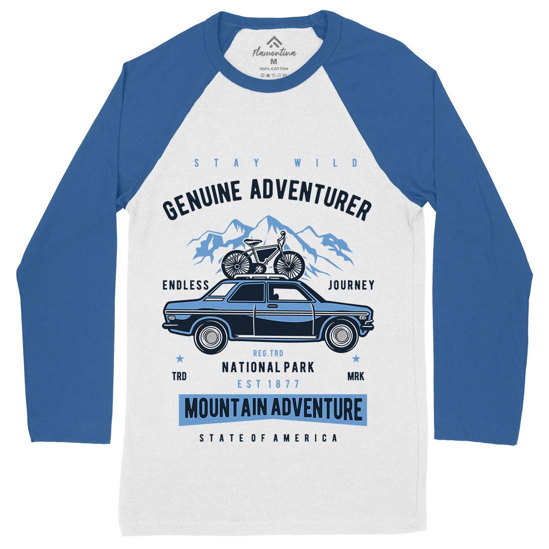 Genuine Adventurer Mens Long Sleeve Baseball T-Shirt Nature D539